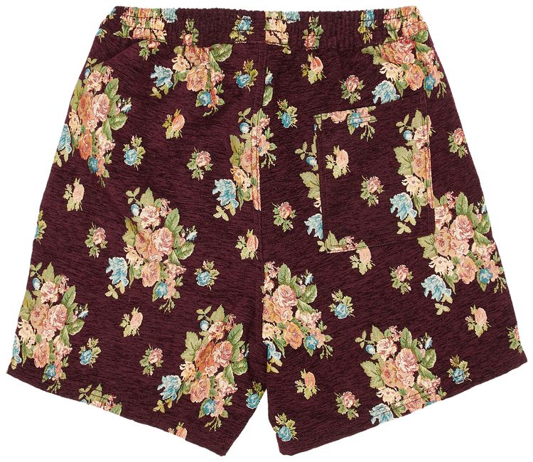Pleasures Dejavu Woven Floral Shorts Maroon
