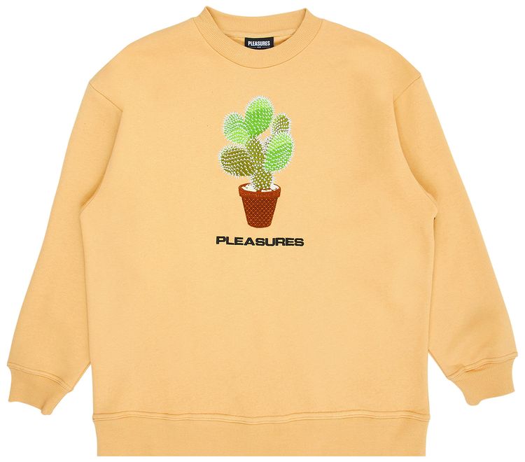 Pleasures Spike Embroidered Crewneck Tan