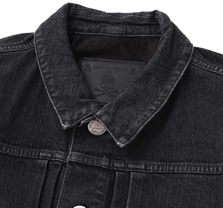 Mastermind Embroidered Logo Denim Jacket Black
