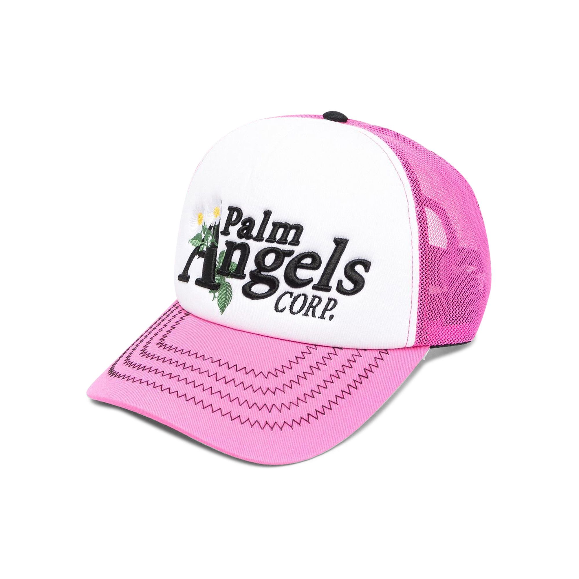 Buy Palm Angels Daisy Logo Cap 'Pink Black