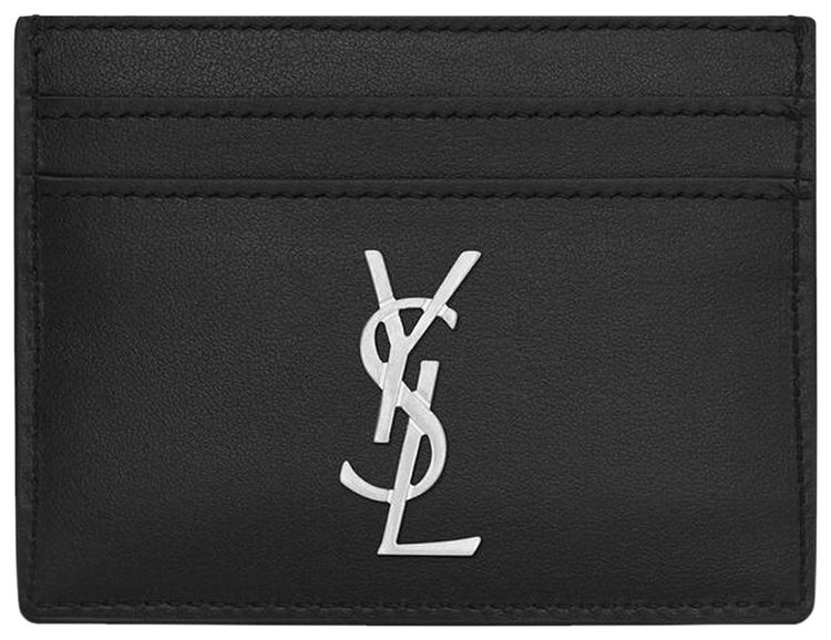 Saint Laurent Logo Monogram Card Holder Black