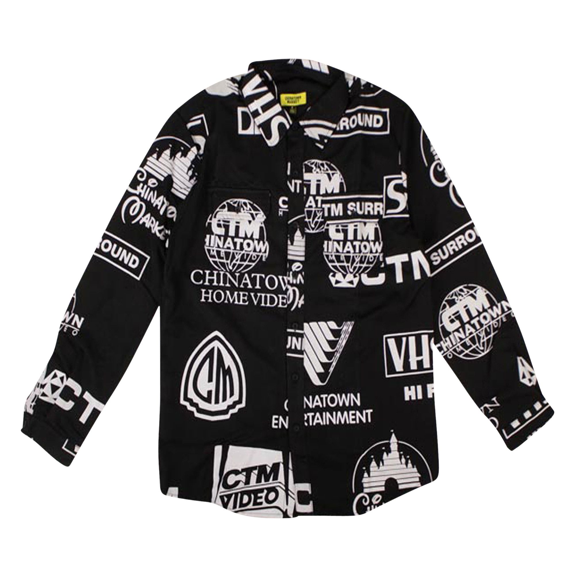 Buy Chinatown Market Entertainment Logo Button Down Shirt 'Black' - 0597  100000104ELBD BLAC | GOAT
