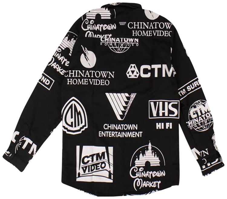 Chinatown Market Entertainment Logo Button Down Shirt Black