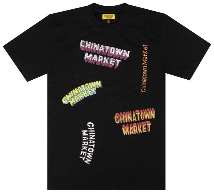 Chinatown Market Multi Logo T Shirt Black
