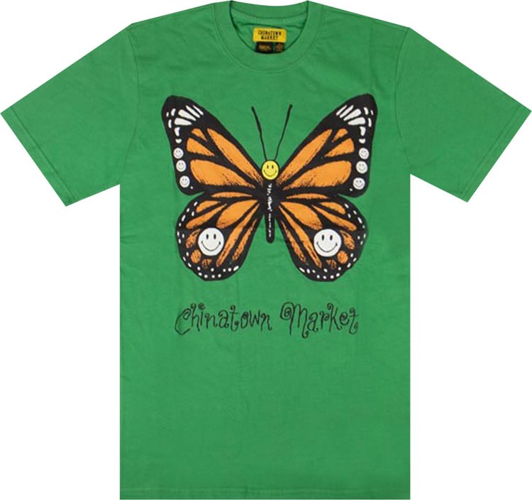 Chinatown Market x SMILEY Butterfly T Shirt Green