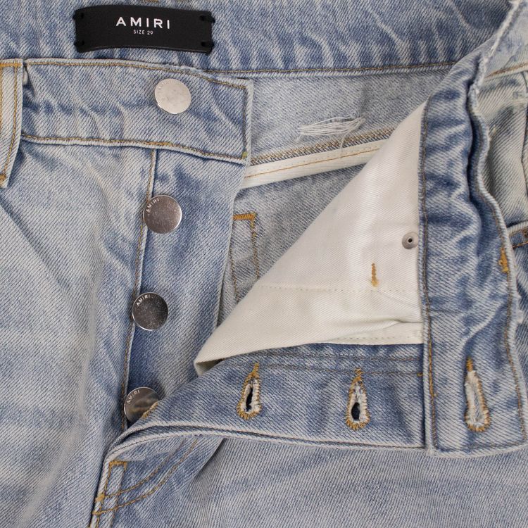 Amiri Destroyed Slouch Skinny Jeans Super Light Blue