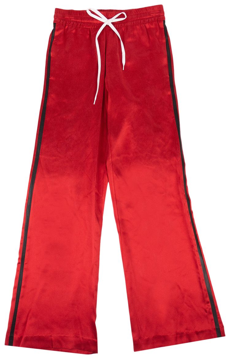 Amiri Striped Wide Leg Track Pants Red