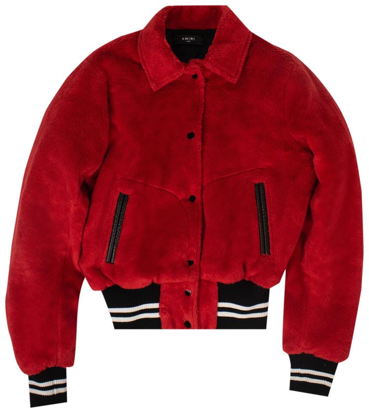 Amiri Sherpa Band Jacket Red