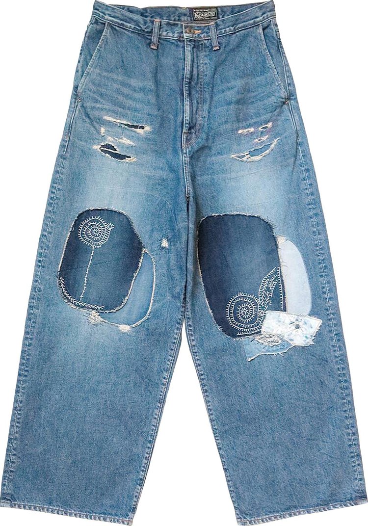 Kapital Hippie Champetre Remake Denim Port Baggy Pants Indigo Processing