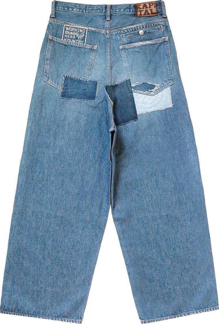 Kapital Hippie Champetre Remake Denim Port Baggy Pants Indigo Processing