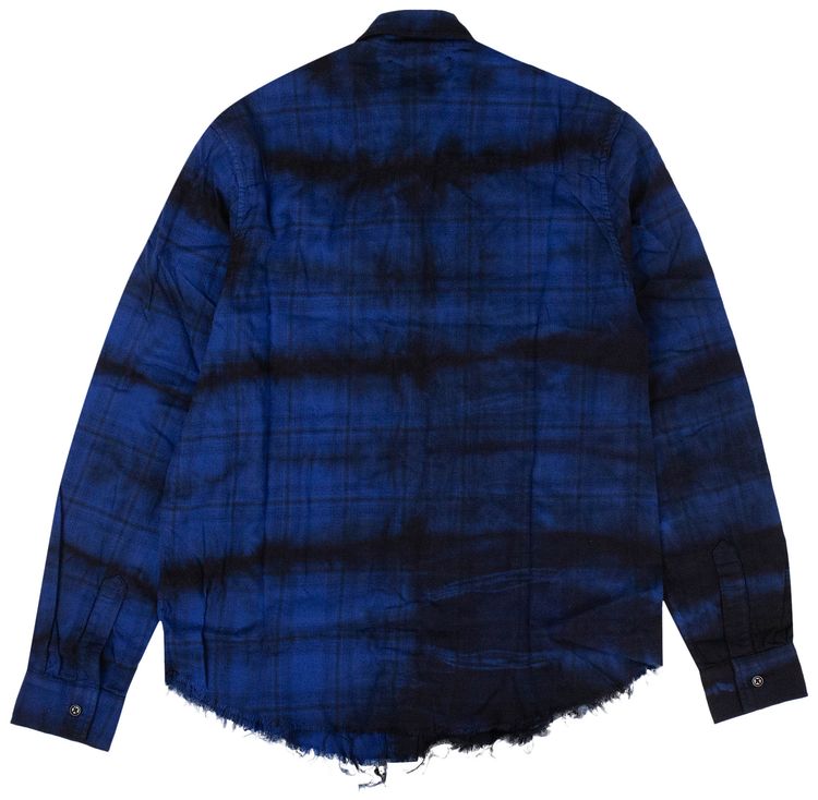 Amiri Plaid Cloud Collared Shirt Blue