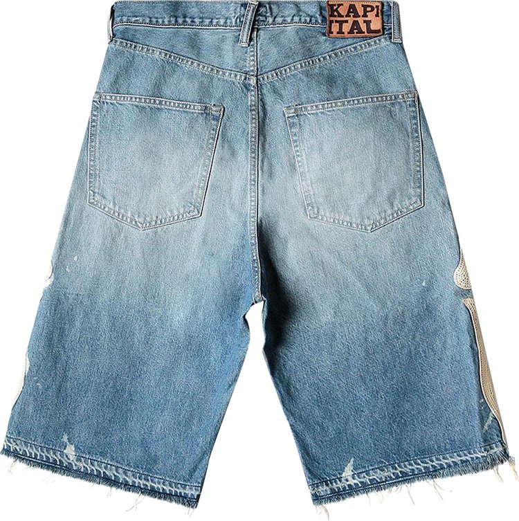 Kapital Bone Denim Shorts Indigo Processing