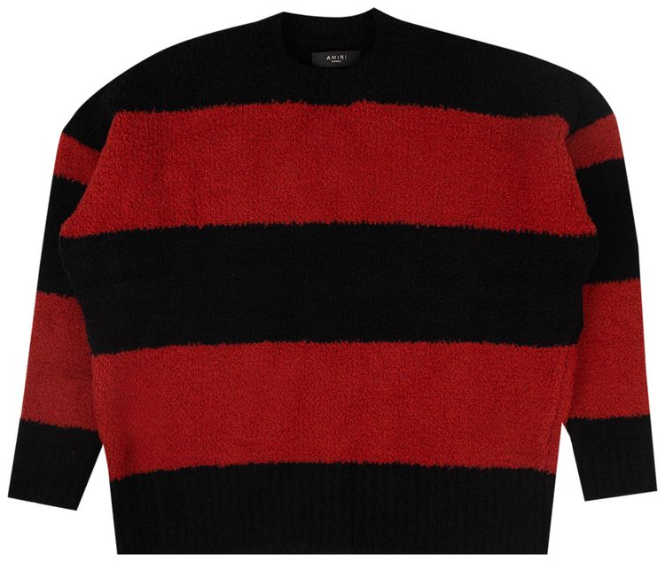 Amiri Wool Wide Stripe Sweater BlackRed