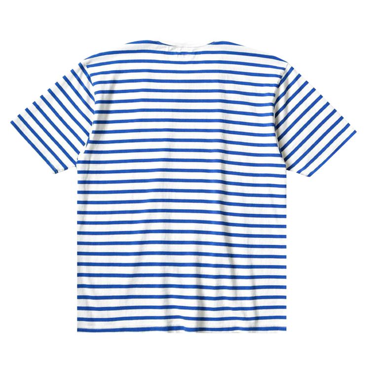 Kapital Border Jersey Crew T Shirt WhiteBlue