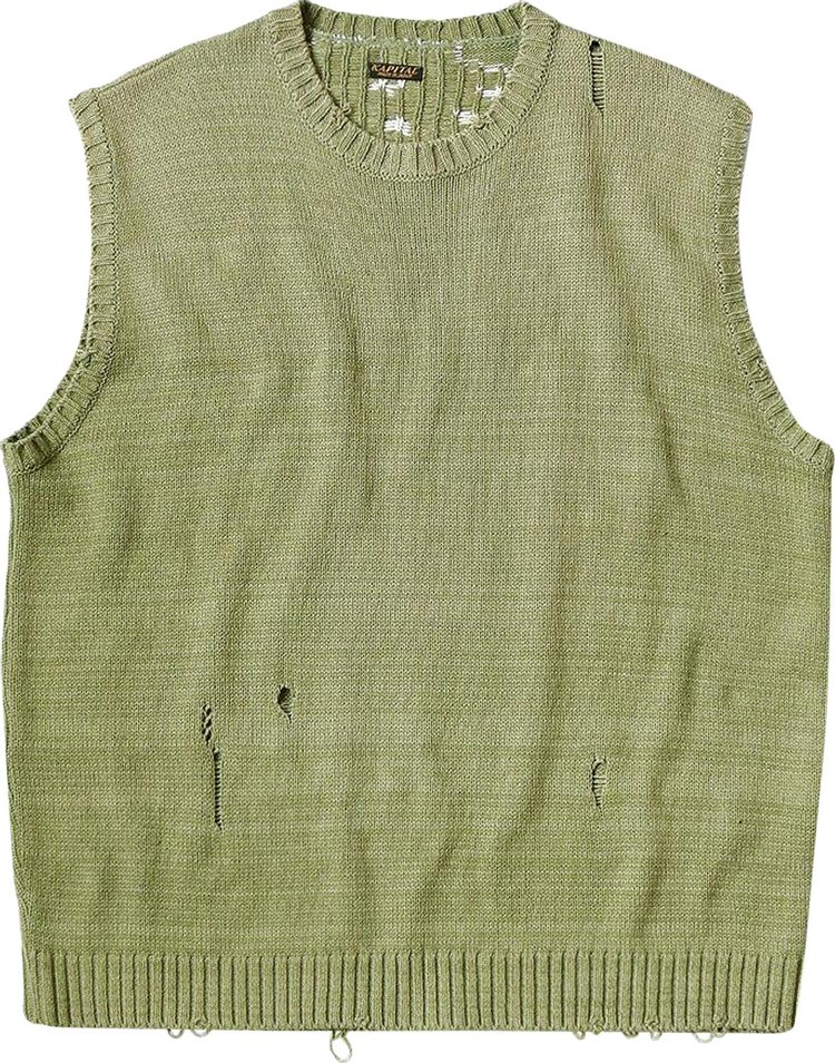 Kapital Knit Bone Vest Khaki