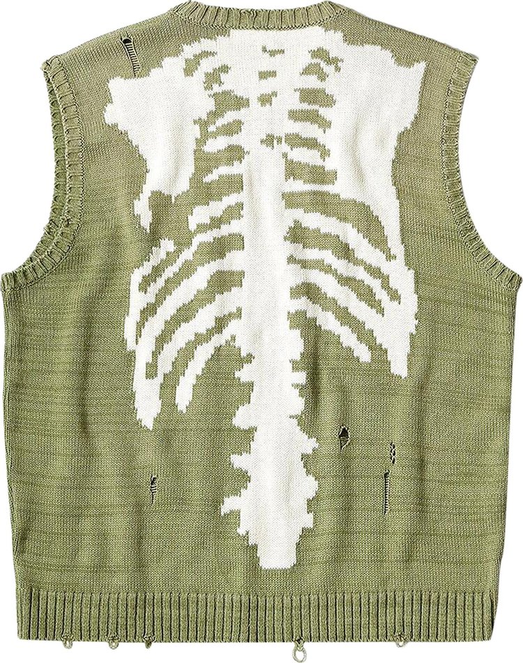 Kapital Knit Bone Vest Khaki