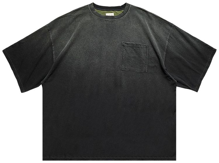 Kapital Bone 2 Tones Big Pocket Jersey T Shirt BlackKhaki