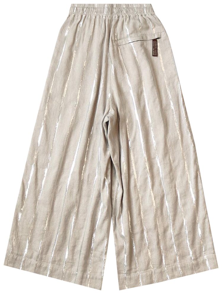 Kapital Linen Glitter Phillies Stripe Rude Baggy Pants Ecru