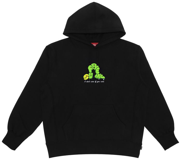 Supreme Dont Care Hooded Sweatshirt Black