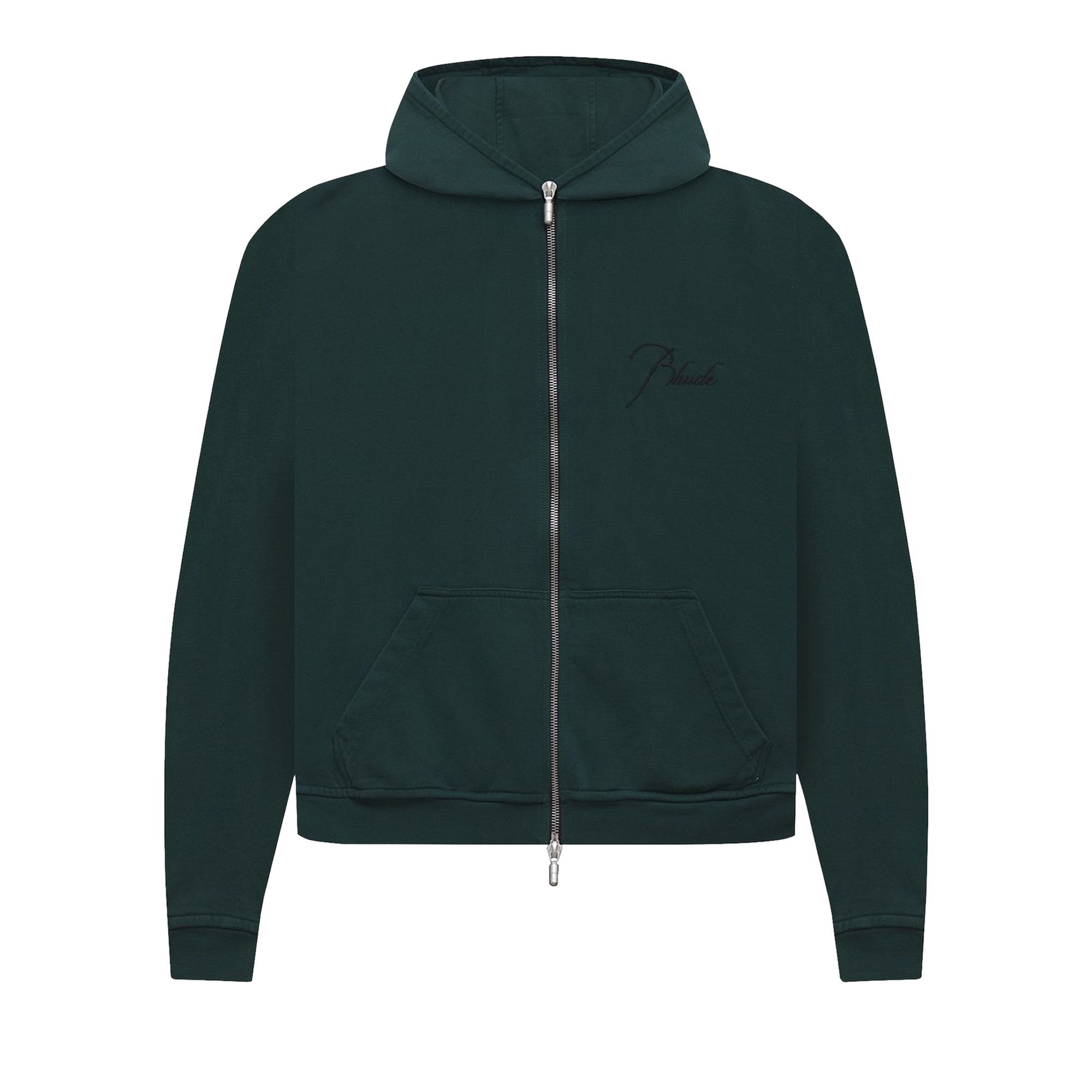 Buy Rhude Full Zip Hoodie Emerald Green PS21HO00000003 GOAT