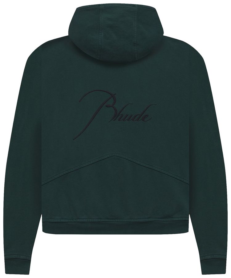 Rhude Full Zip Hoodie Emerald Green