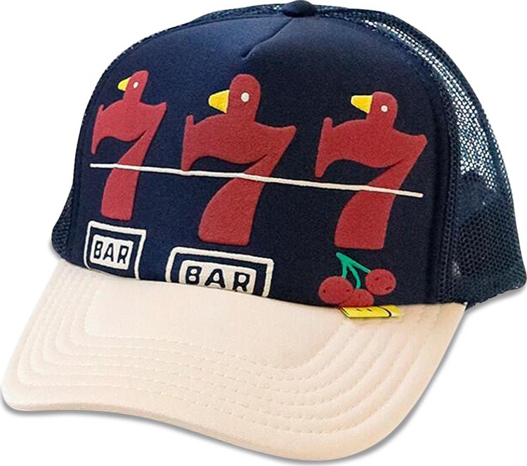 Kapital Lucky Battery Bird Truck Cap NavyEcru