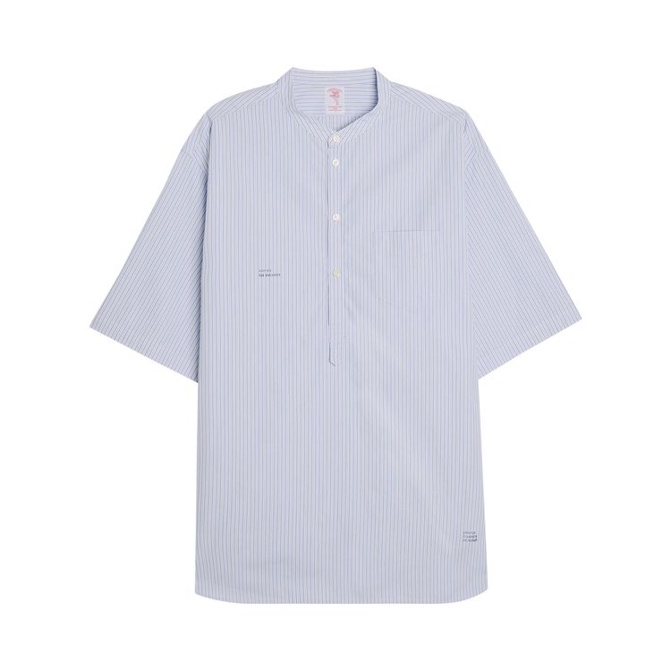 Undercover Banded Collar Strip Shirt White