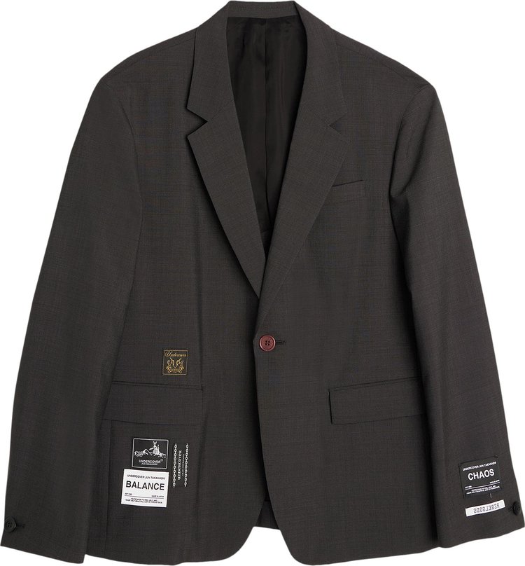 Undercover Applique Single Blazer Charcoal