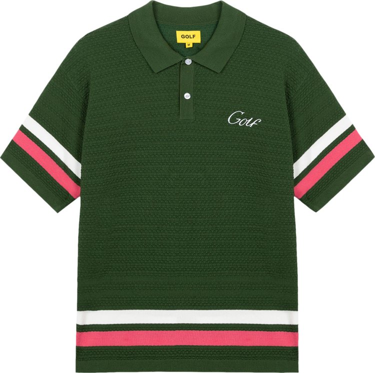 GOLF WANG Caddy Striped Polo 'Green/Black/Red'