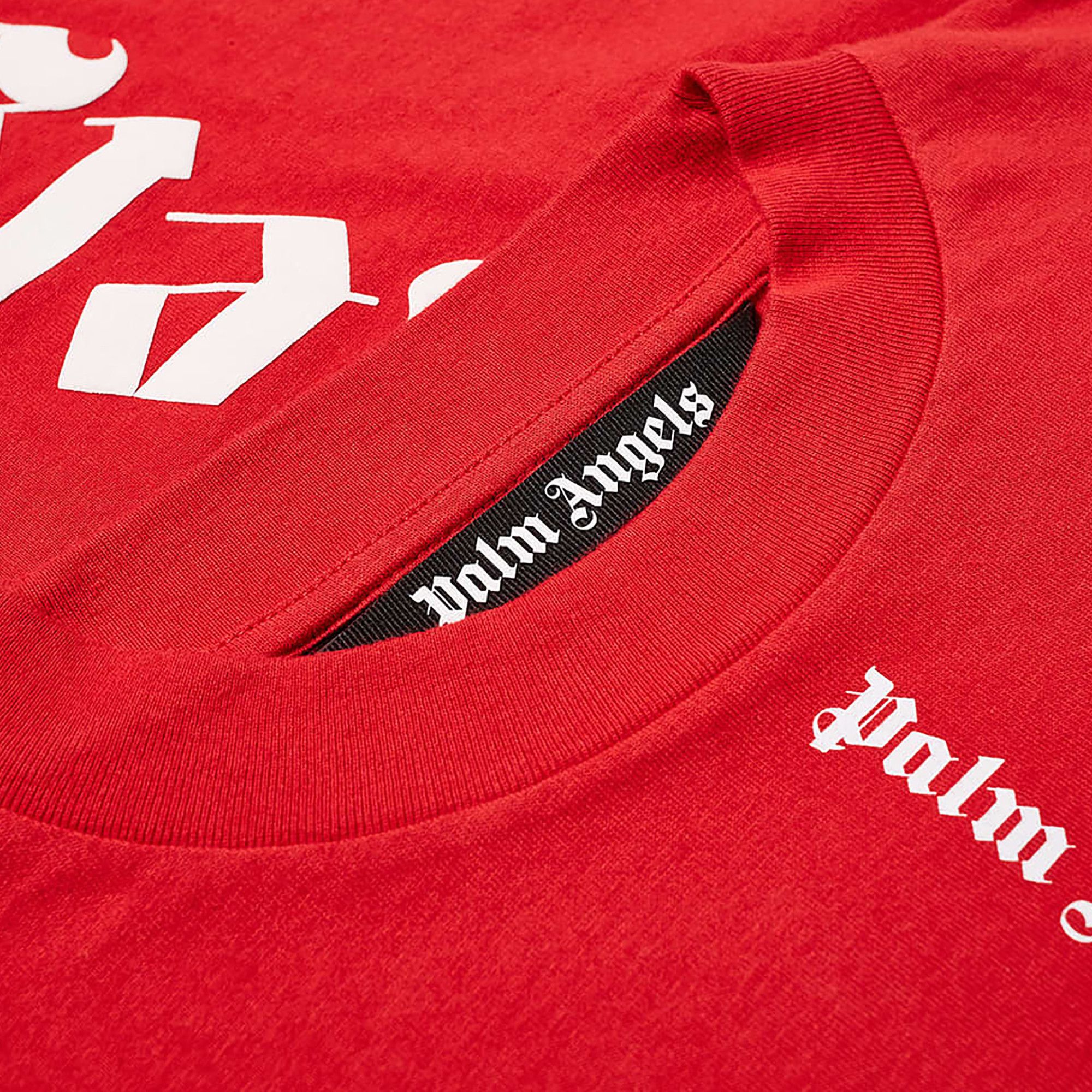 Buy Palm Angels Logo T-Shirt 'Red/White Buy Palm Angels Logo T-Shirt 'Red/White