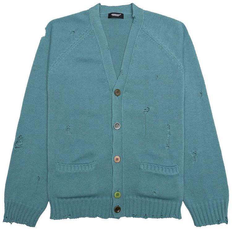 Undercover Grunge Knit Cardigan Grey Green