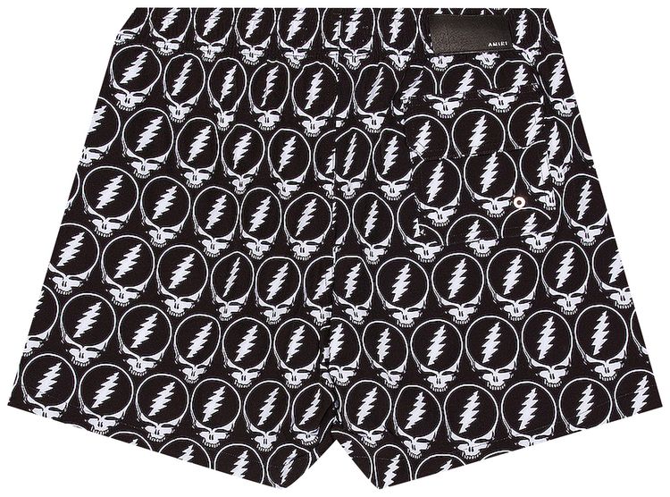 Amiri Greatful Dead Skull Swim Trunks Black