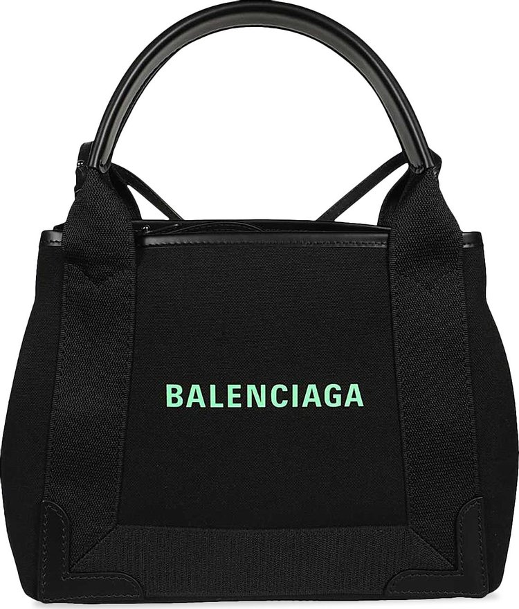 Balenciaga Cabas XS Handbag 'Black/Fluorescent Green'