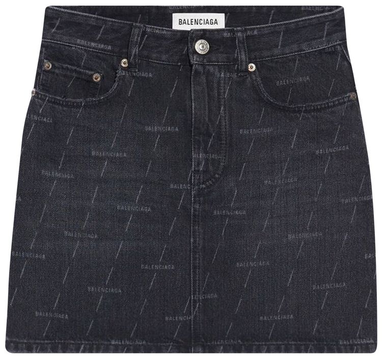 Balenciaga Denim Mini Skirt Stonewash Black