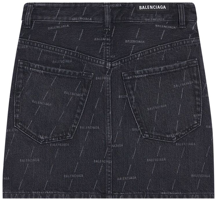 Balenciaga Denim Mini Skirt Stonewash Black