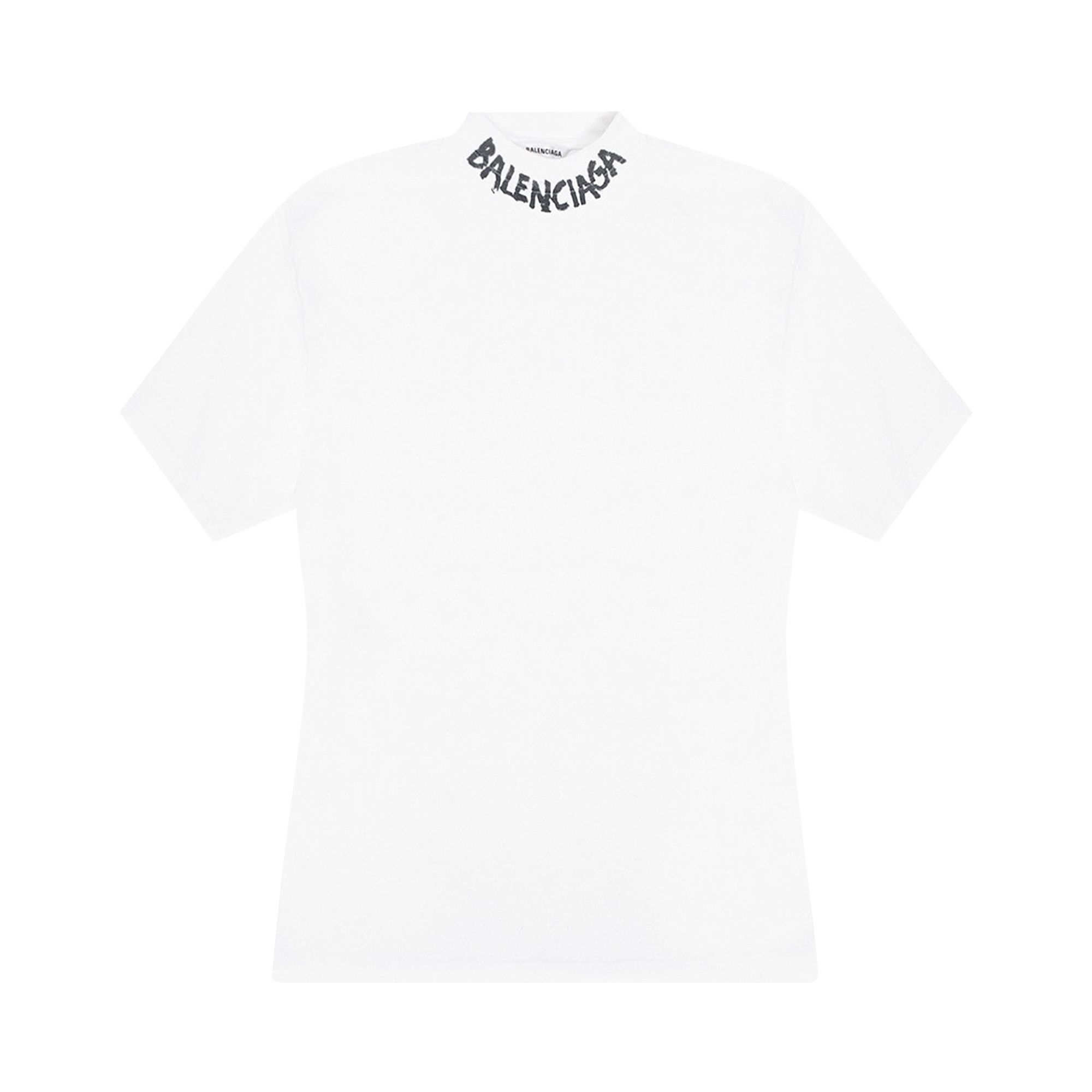 Buy Balenciaga Curved T-Shirt 'White/Black' - 641590 TJV96 9040 | GOAT