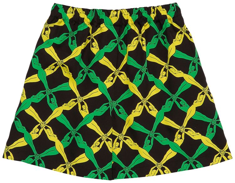 Bottega Veneta Fantasia Print Shorts GrassYellow