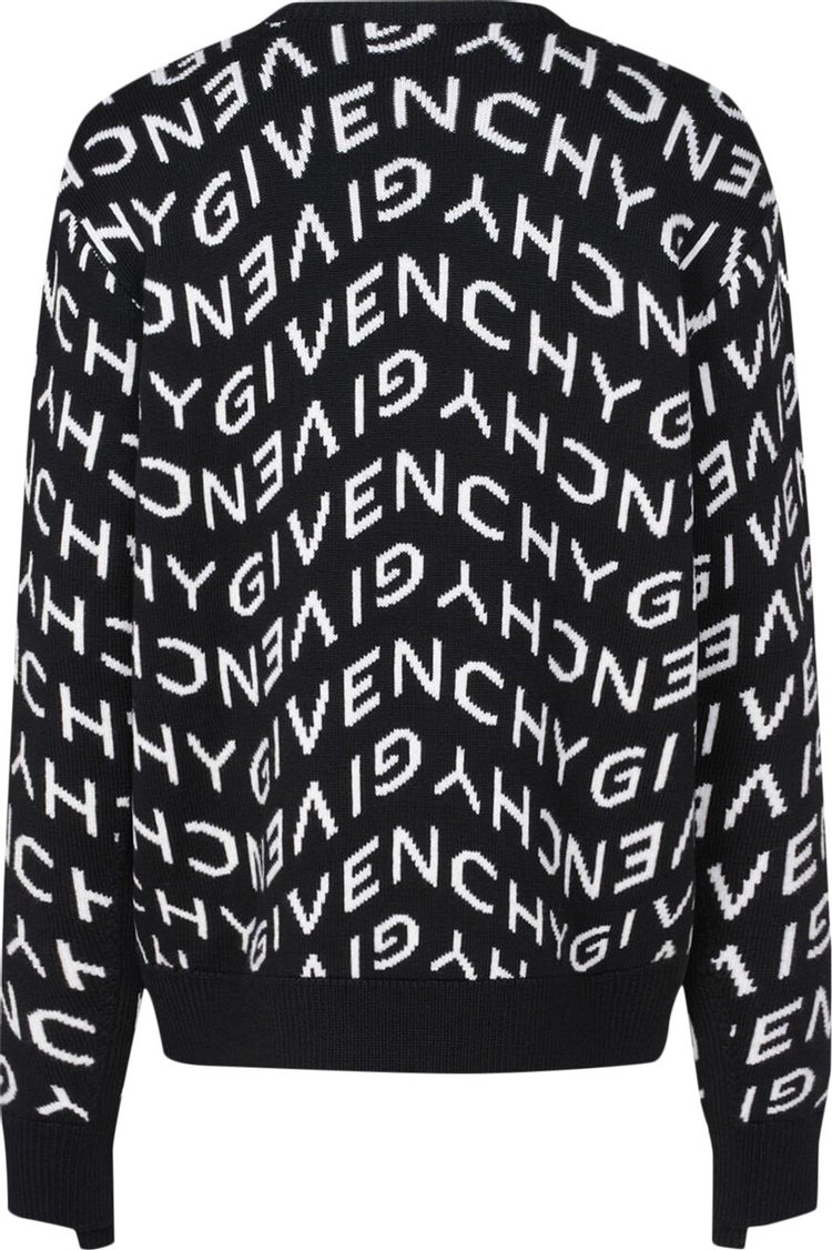 Givenchy Refracted Jacquard Knit Sweater BlackWhite