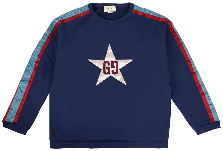 Gucci GG Star Design Crewneck Sweatshirt Blue