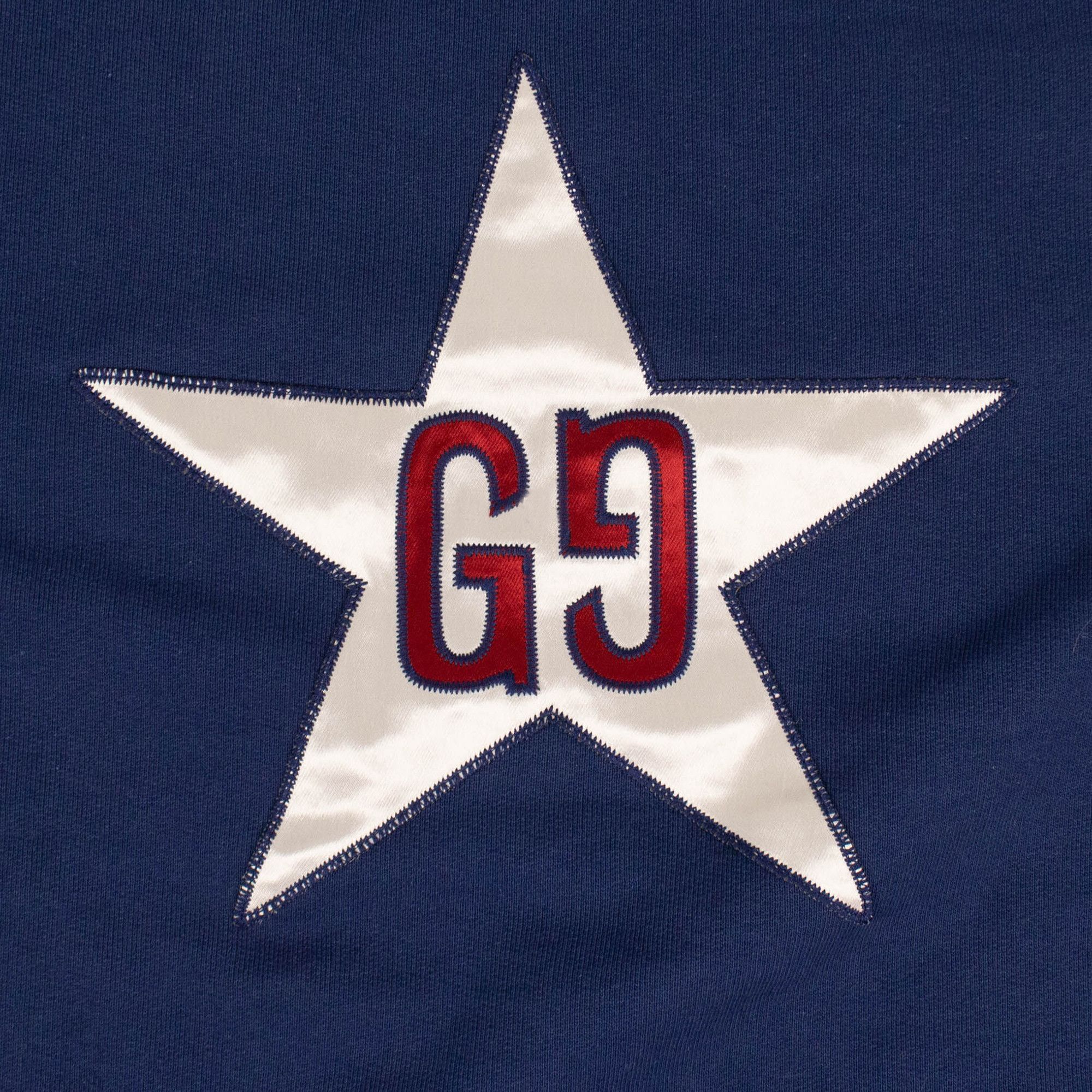 Size xl Gucci GG Star Design Crewneck Sweatshirt Blue