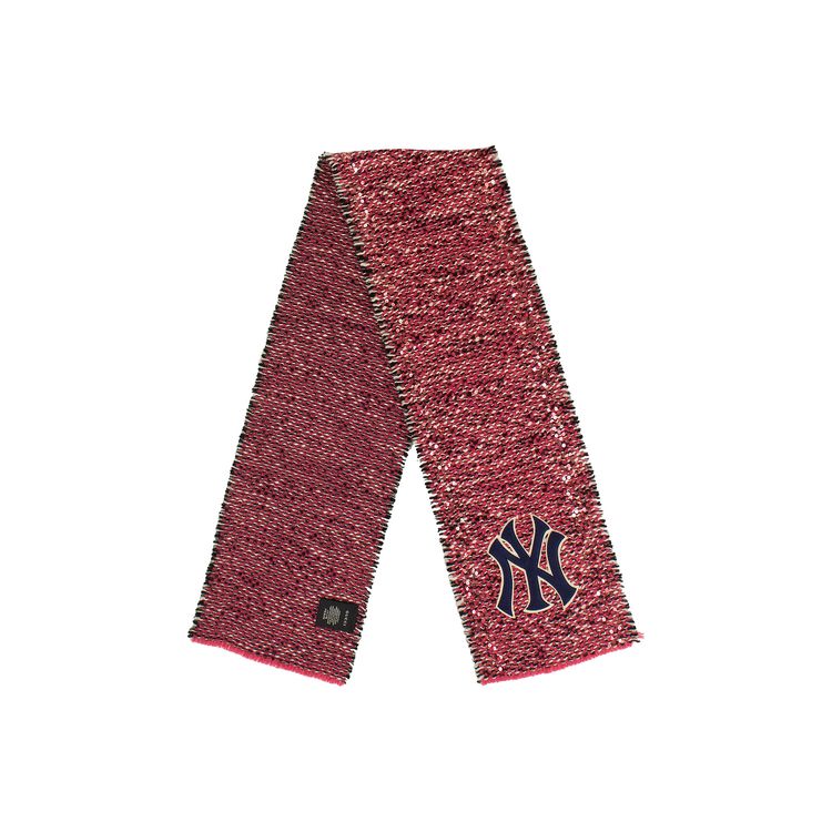 Gucci NY Yankees Patch Tweed Scarf Pink