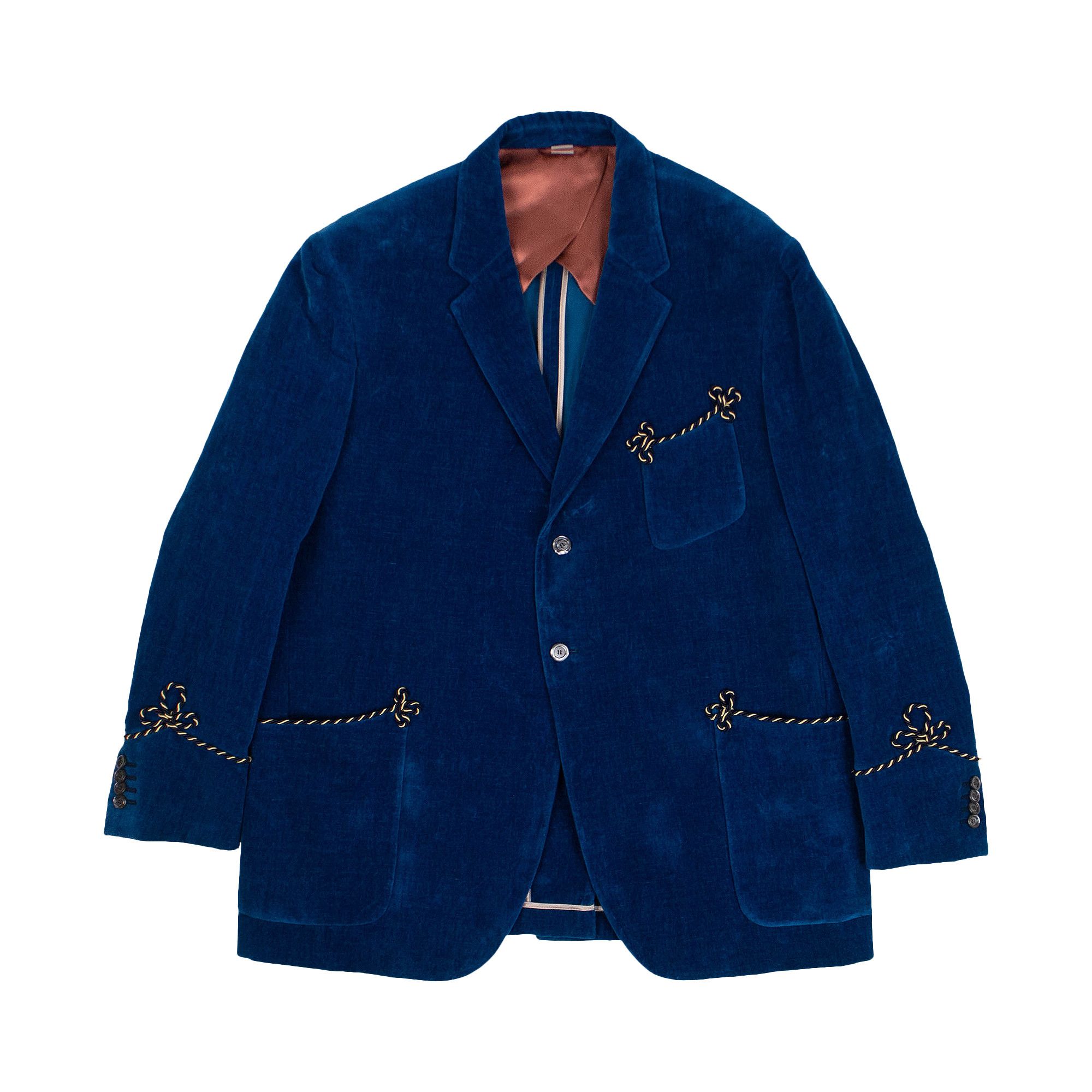 Buy Gucci Velvet Blazer Jacket 'Blue' - 532044 Z328H 4133 | GOAT