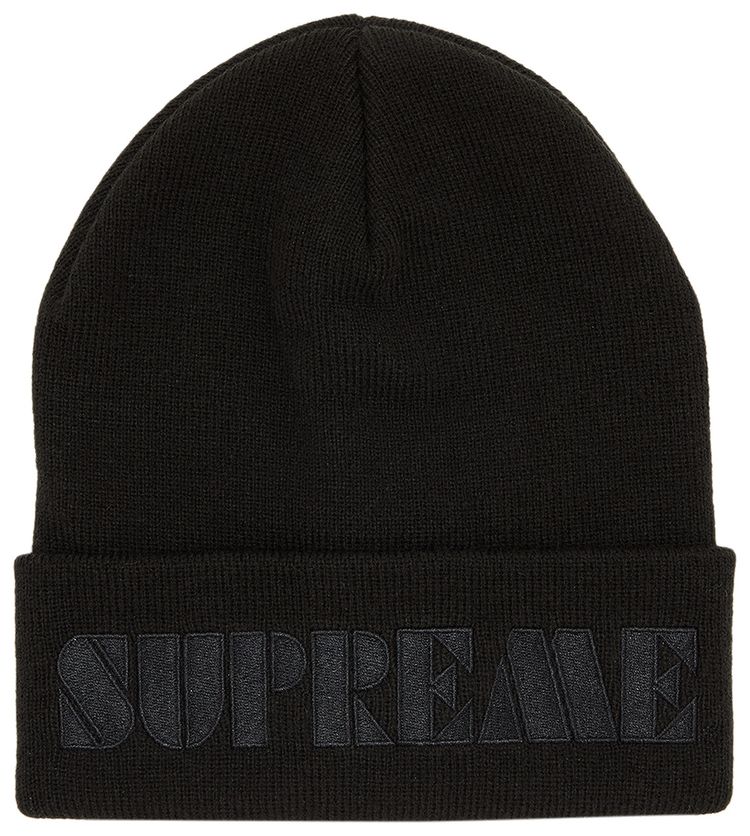 Supreme Stencil Beanie Black