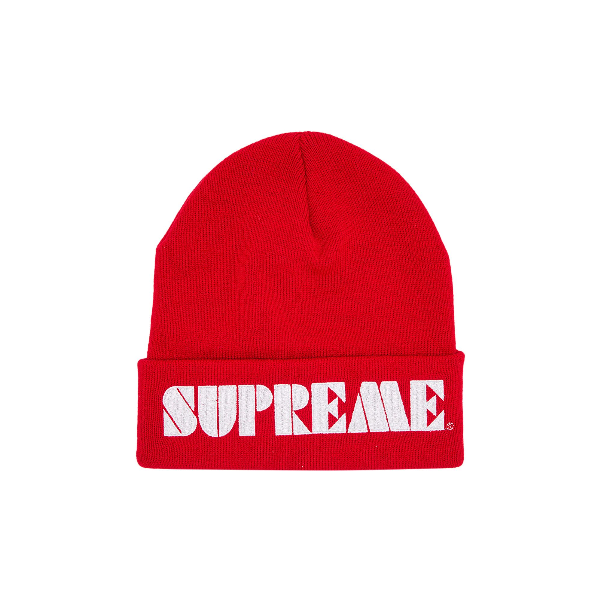 2024超人気 SS24BN15 - 'Red' Beanie Stencil Supreme Buy RED GOAT | 帽子