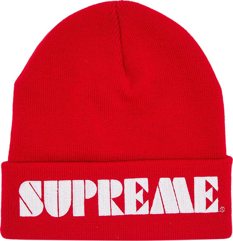 Supreme Stencil Beanie Red