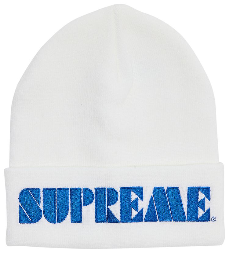 Supreme Stencil Beanie White
