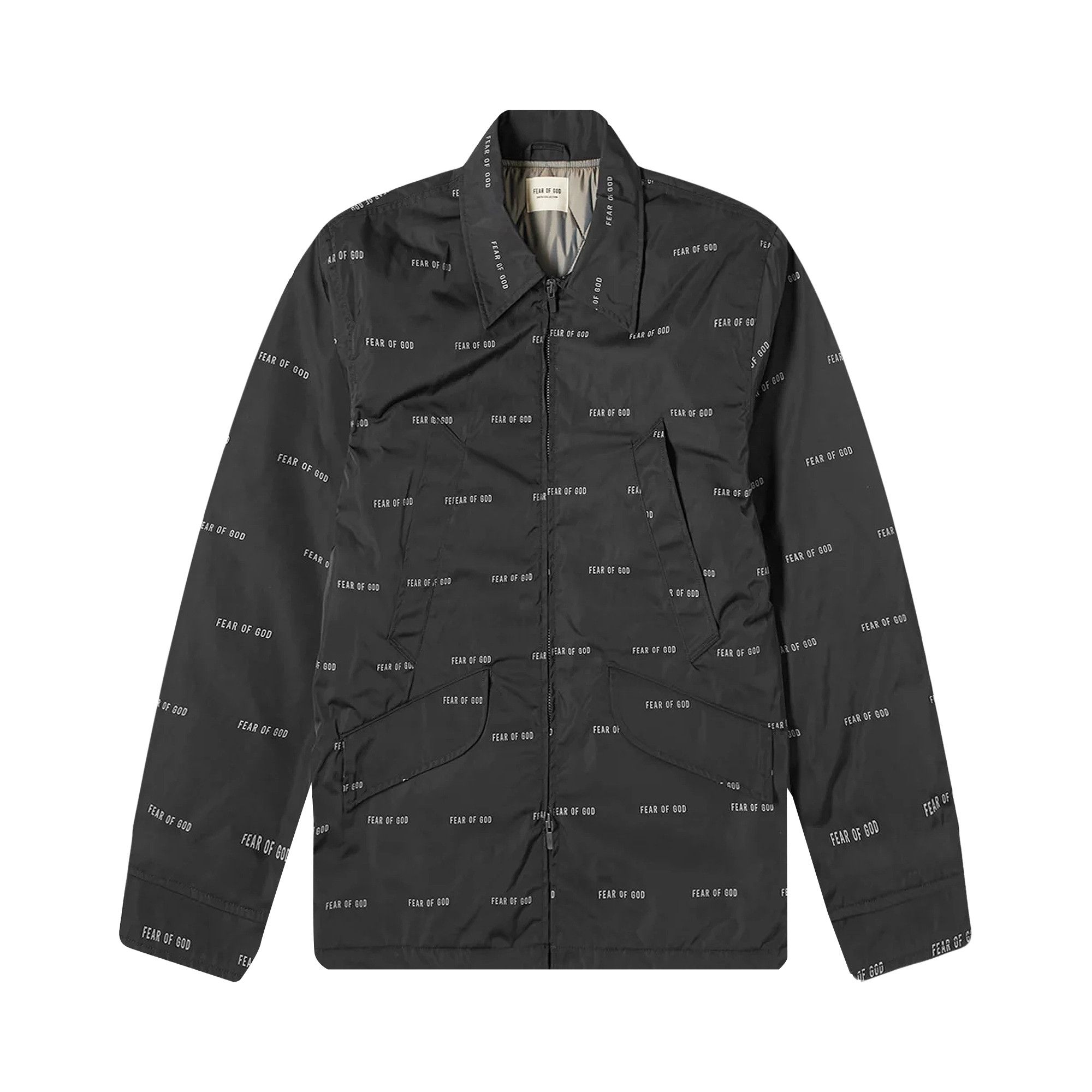 Achetez des Fear of God All Over Print Nylon Field Jacket Black 6H19 6029 BLK GOAT FR