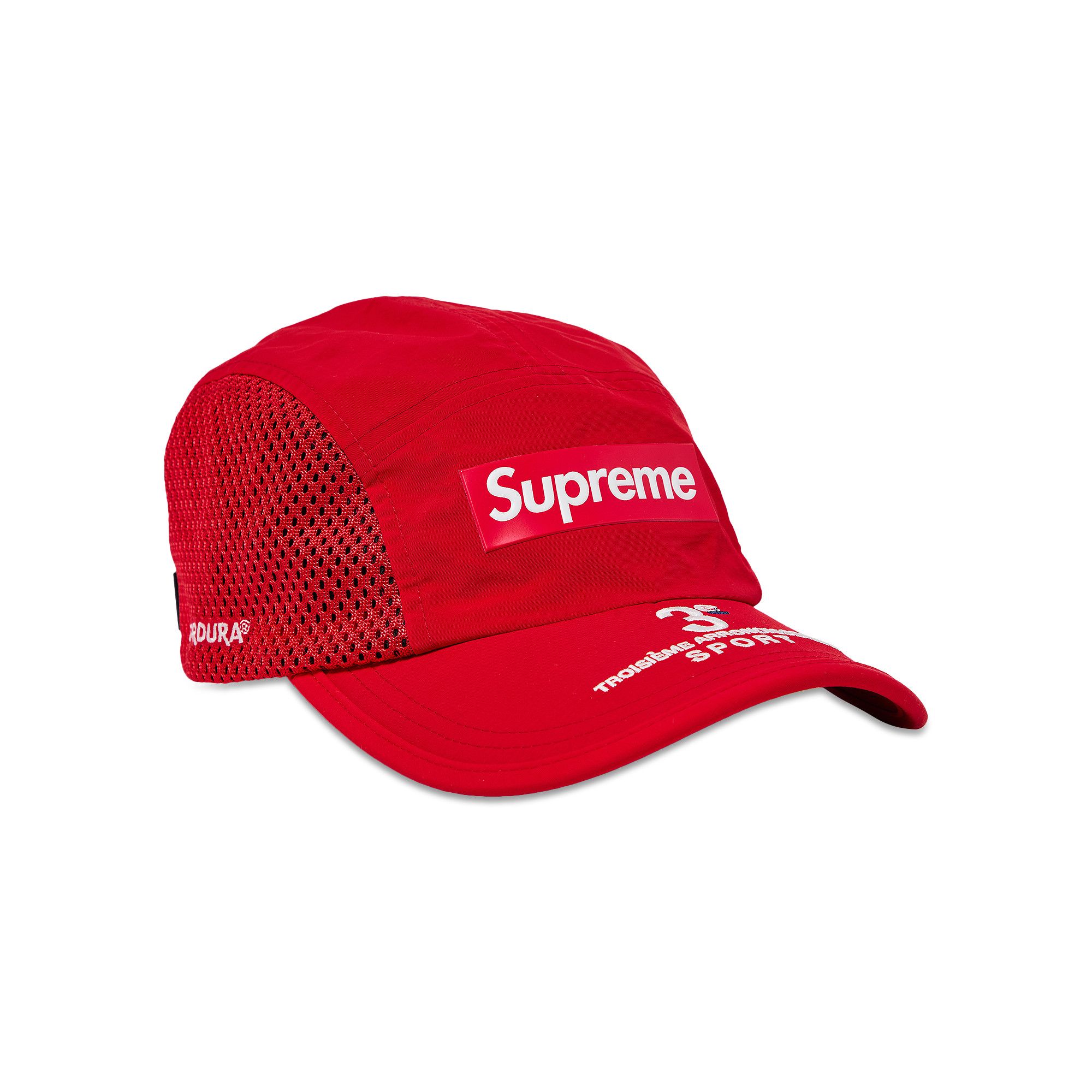 Supreme Classic Logo Air Mesh 6-Panel Red | Hype Clothinga