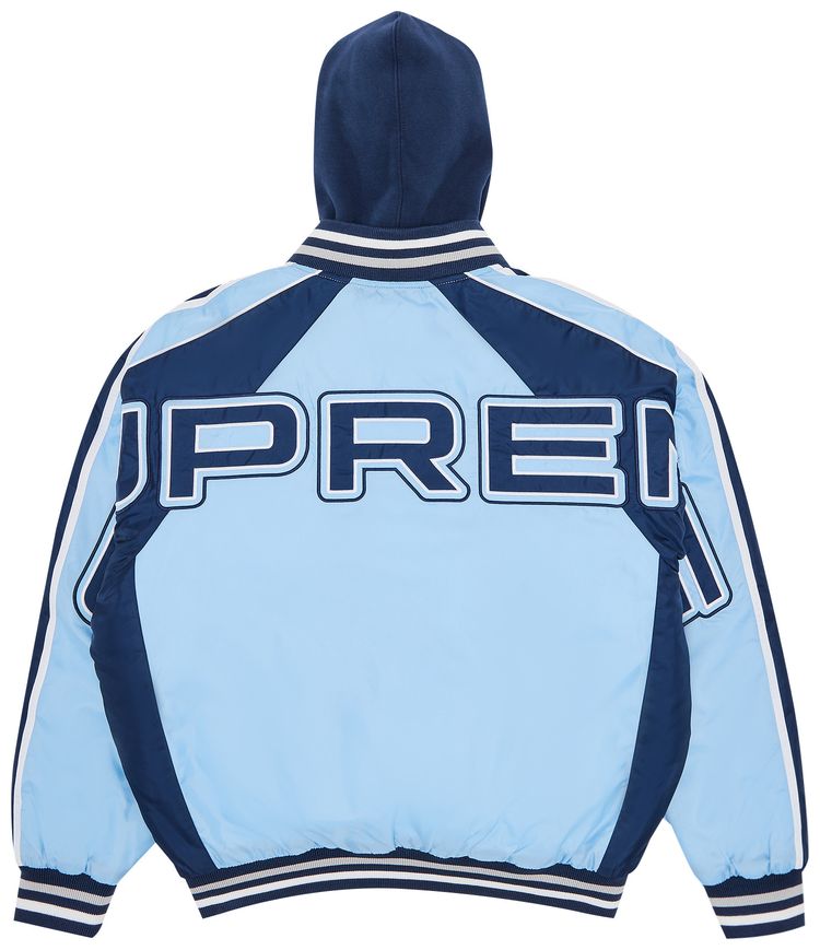 Supreme Hooded Stadium Jacket Blue