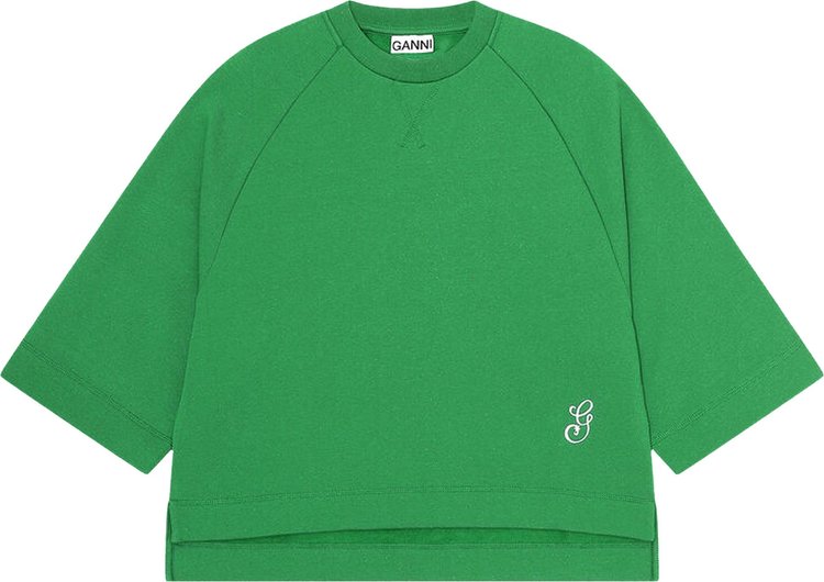 GANNI Oversized Raglan Embroidery Sweatshirt 'Kelly Green'